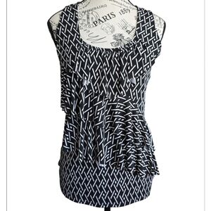 White House Black Market Sleeveless Ruffled Top Size S